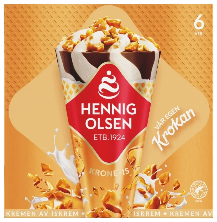 Krone-Is Krokan 6stk Hennig-Olsen