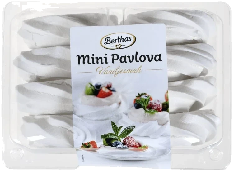 Mini Pavlova Rose Vanilje 120g Berthas