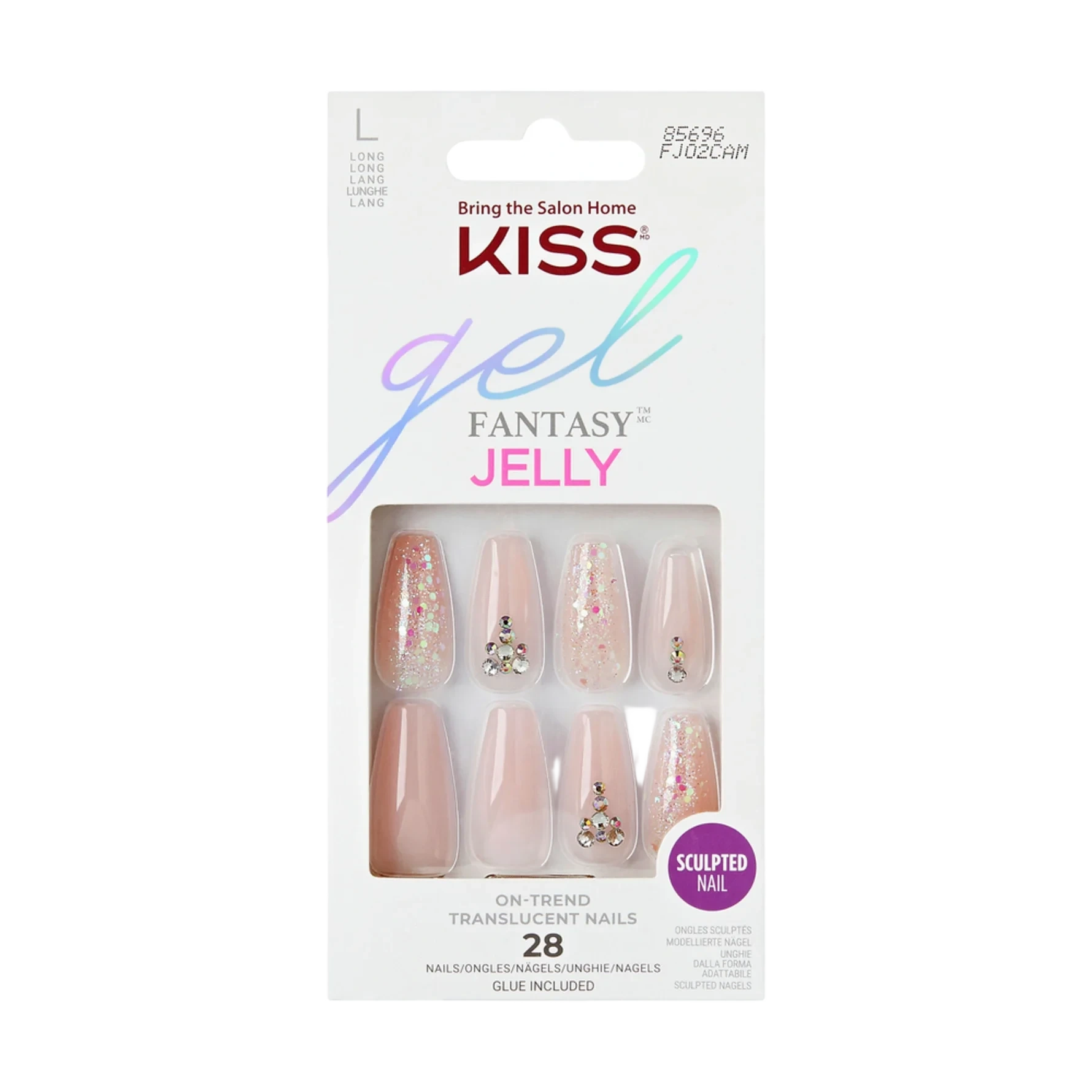Kiss Jelly Fantasy Artificial Nail - Jelly Juice 28 pcs