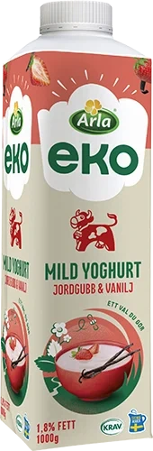 Eko mild yoghurt jordgubb/vanilj 1.8%