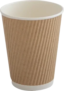 Kaffebeger, Abena Gastro, 11cm, Ø9cm, 36 Cl, 12 Oz, Brun, Pe/papp, Ripple Wall