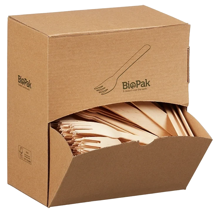 BioPak Vokset Tre Gaffel 16cm Dispenser