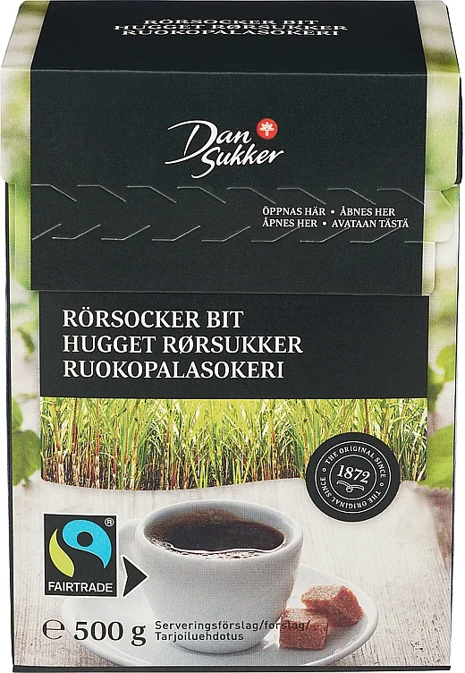 Sukkerbit brun 2pk 500g fair trade   t