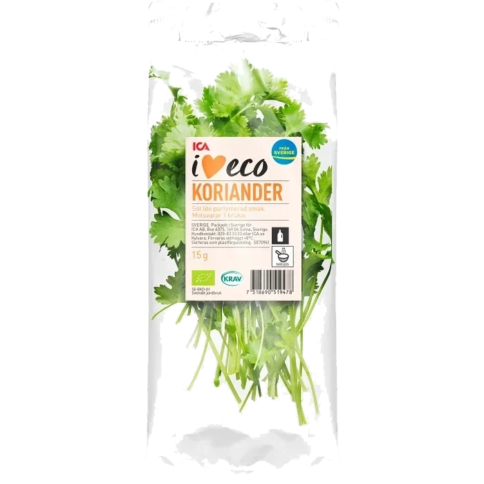 Koriander flowpack 15g Ekologisk Klass 1 ICA I love eco