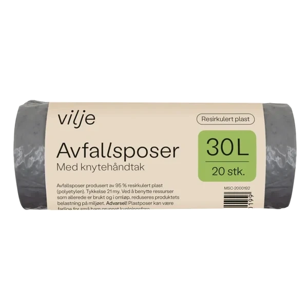 Avfallsposer 30l 20stk Vilje
