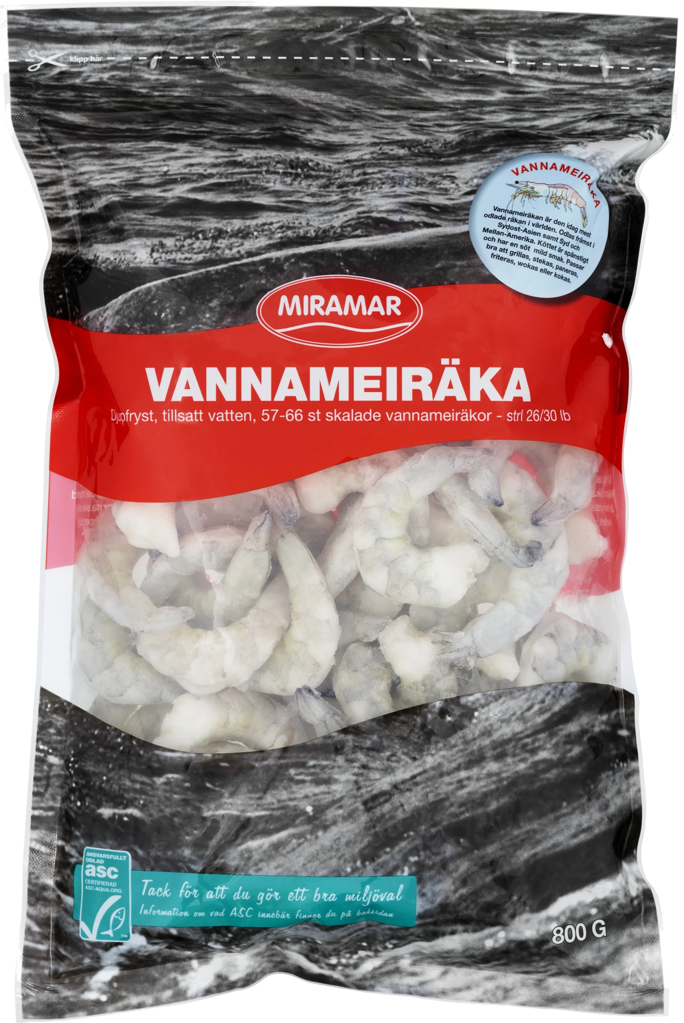 Vannameiräka utan skal 26/30 - ASC