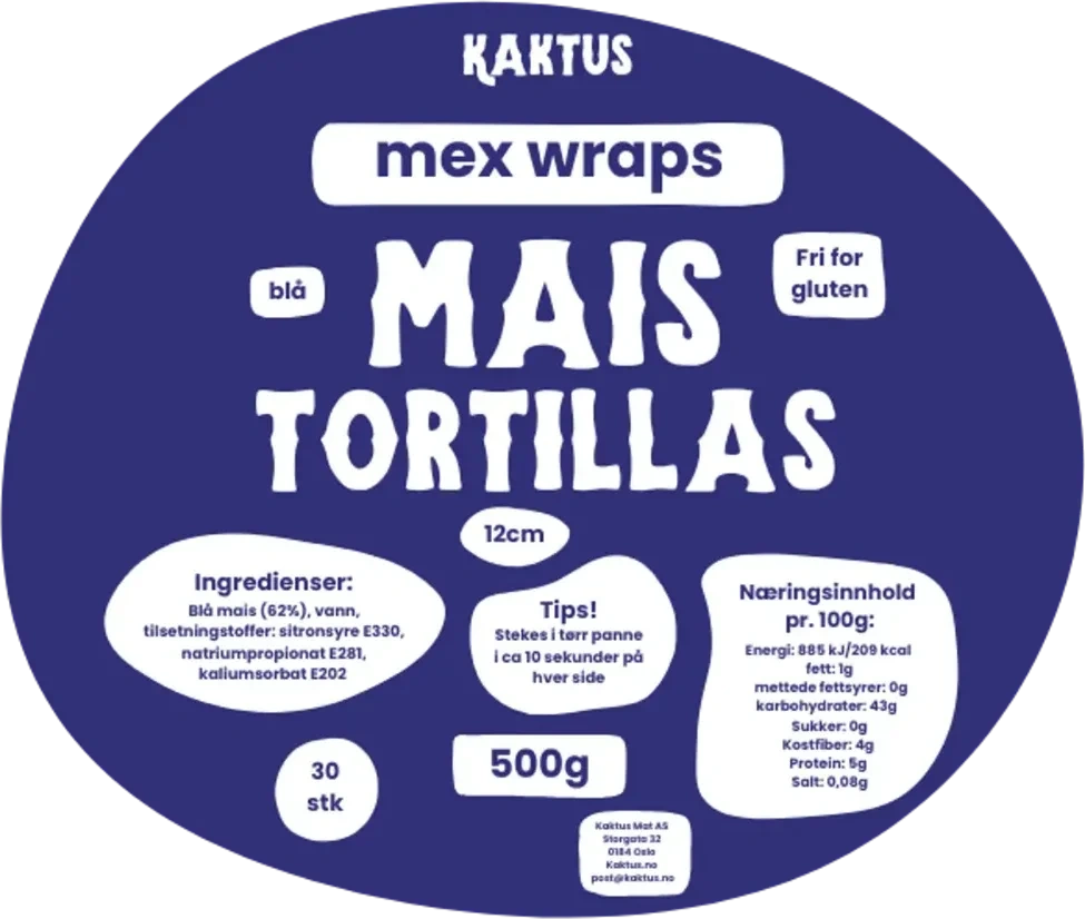 Kaktus Blå Maistortilla 12cm 500g