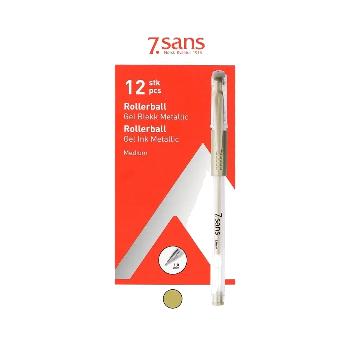 Roller Ball Gel Ink Metallic (Kartong 12 stk)