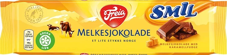 Melkesjokolade m/smilfudge  60g