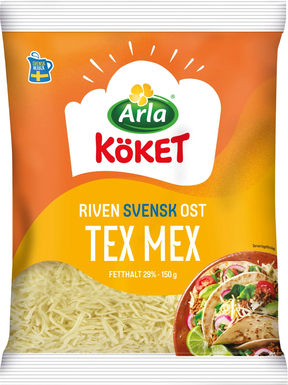 Riven ost texmex 29% 150 g