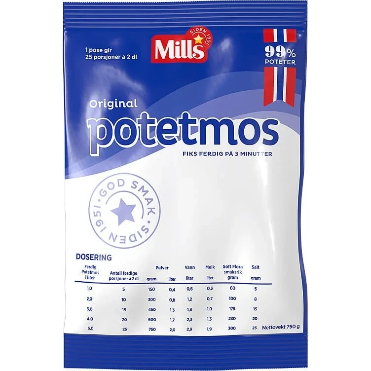 Potetmos 750g
