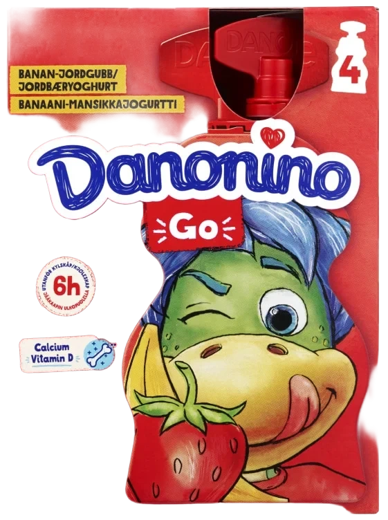 Danonino Yoghurt Klemposer Banan&Jordbær 280g