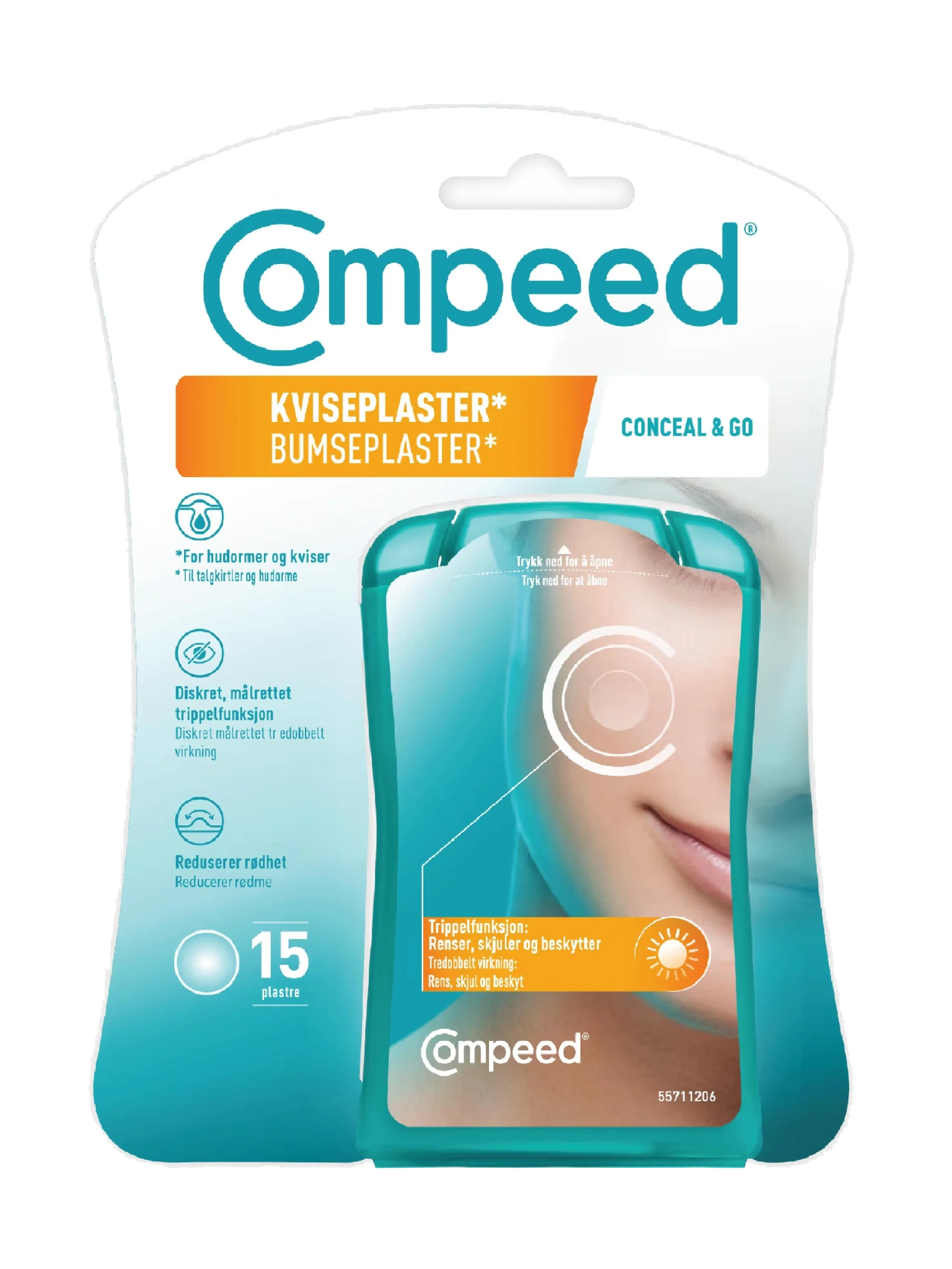 Compeed Kviseplaster Conceal & Go, 15 stk.