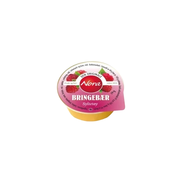 Bringebærsylt Porsj 24g Nora