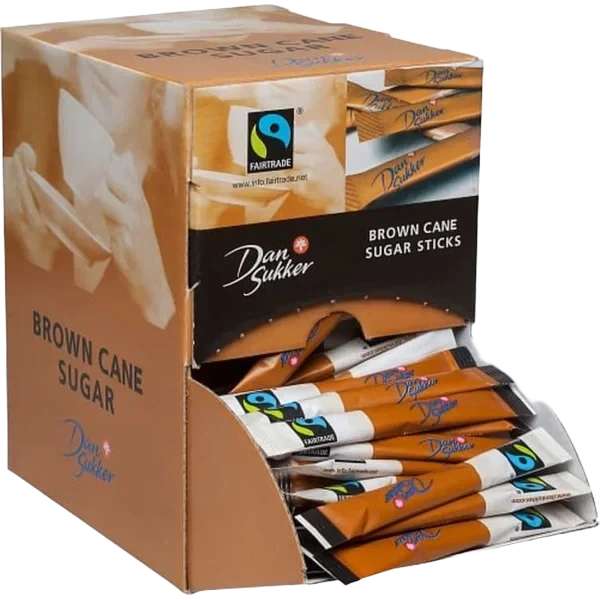 Sukker sticks brun, display 225x4g
