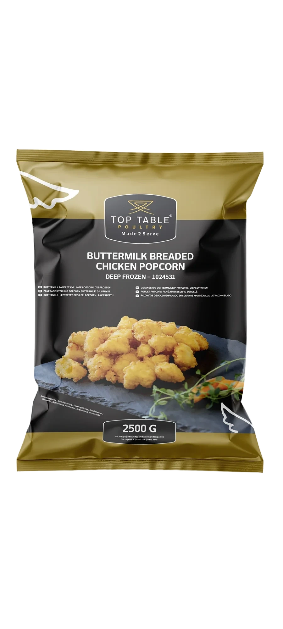 Buttermilk panerade kyckling popcorn