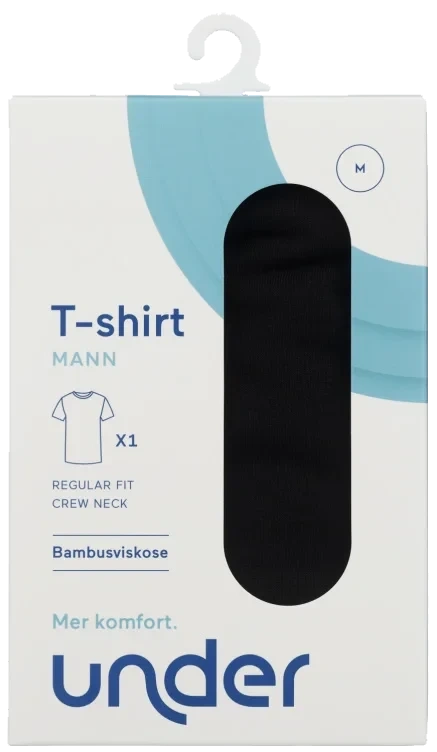 T-shirt Bambus Sort Mann M Regular Under