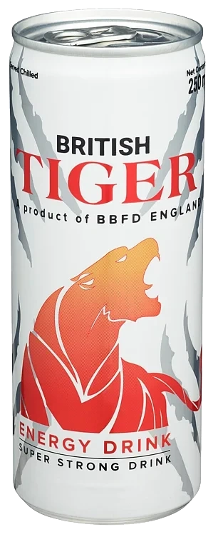 British tiger rød med lett bringebærsmak   24x250ml