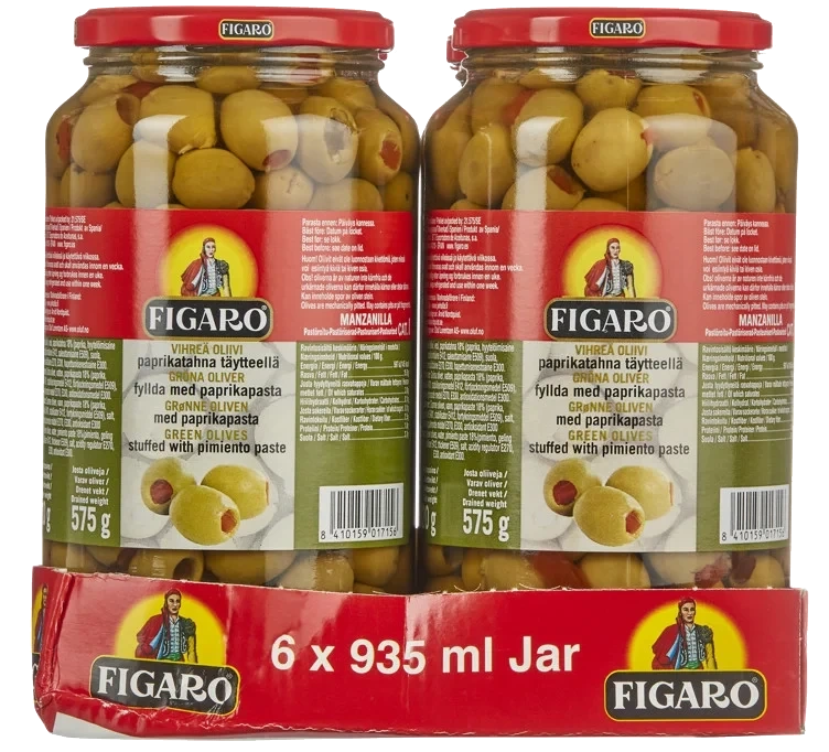 Oliven grønn m/paprika     920g