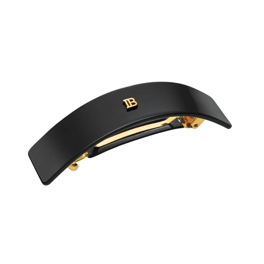 BALMAIN PARIS Hair Couture Cellulose Acetate Barrette Pour Cheveux Large Large Black