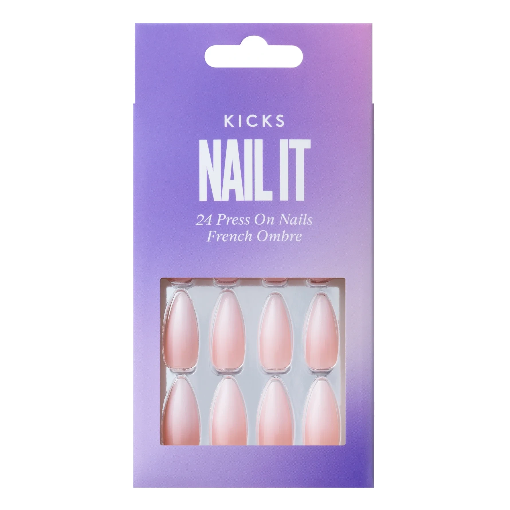 KICKS Beauty Press On Nails Soft French Ombre Ombre Pink