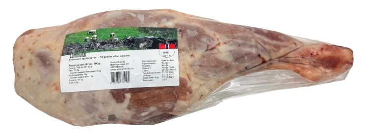 Lammelår Ca3kg Fryst hel m/Mørbrad og Knoke