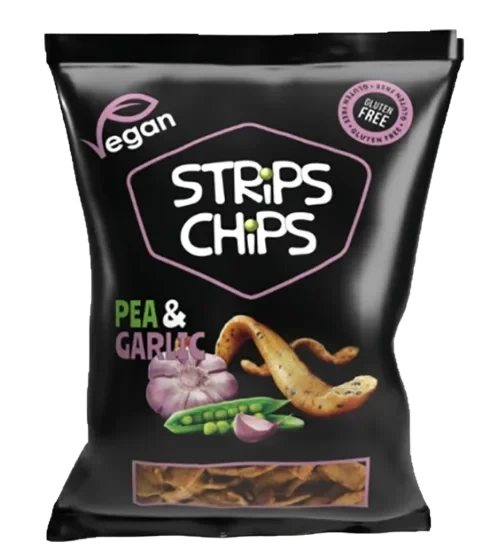 Strips Chips Pea & Garlic 80g