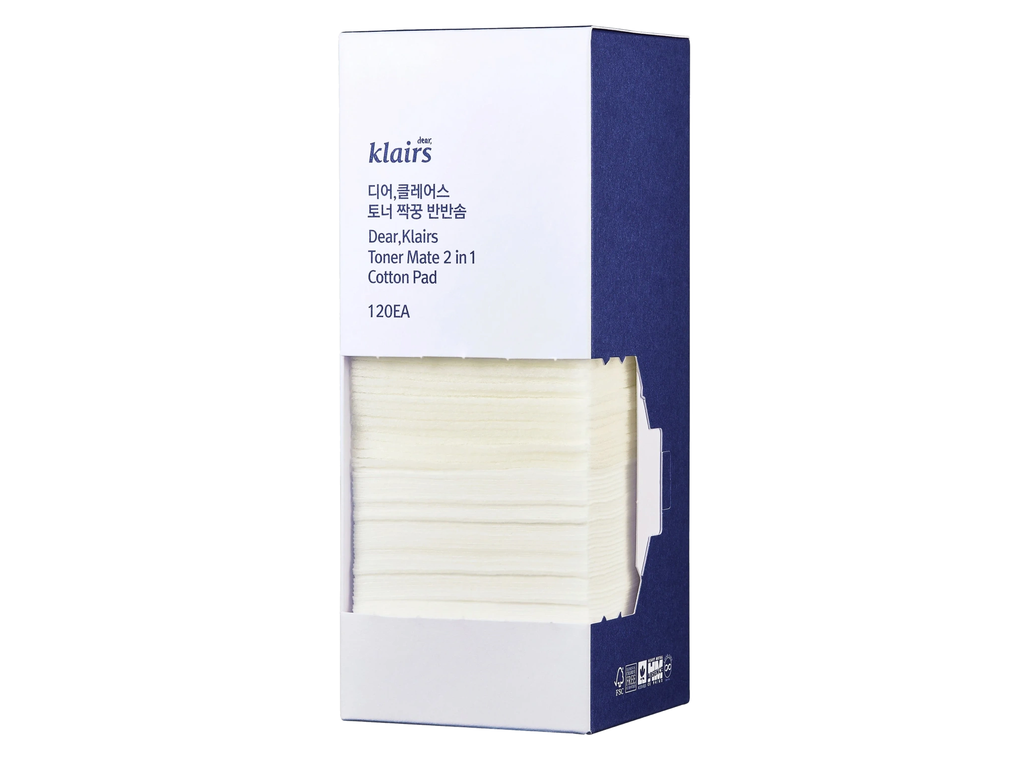 Klairs Toner Mate 2 in 1 Cotton pad, 120 stk.