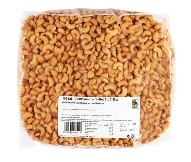 Cashewnøtter saltet   2,5kg