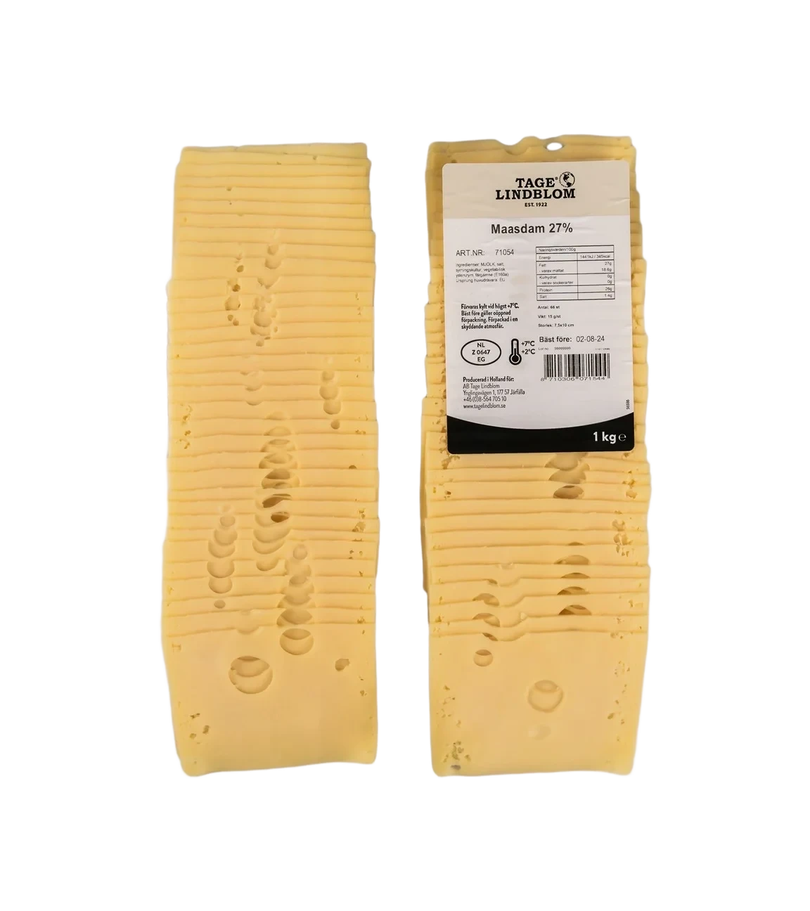 Skivad Maasdam 27%, 66x15 g