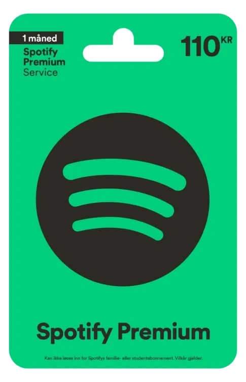 Gavekort Spotify 110nok