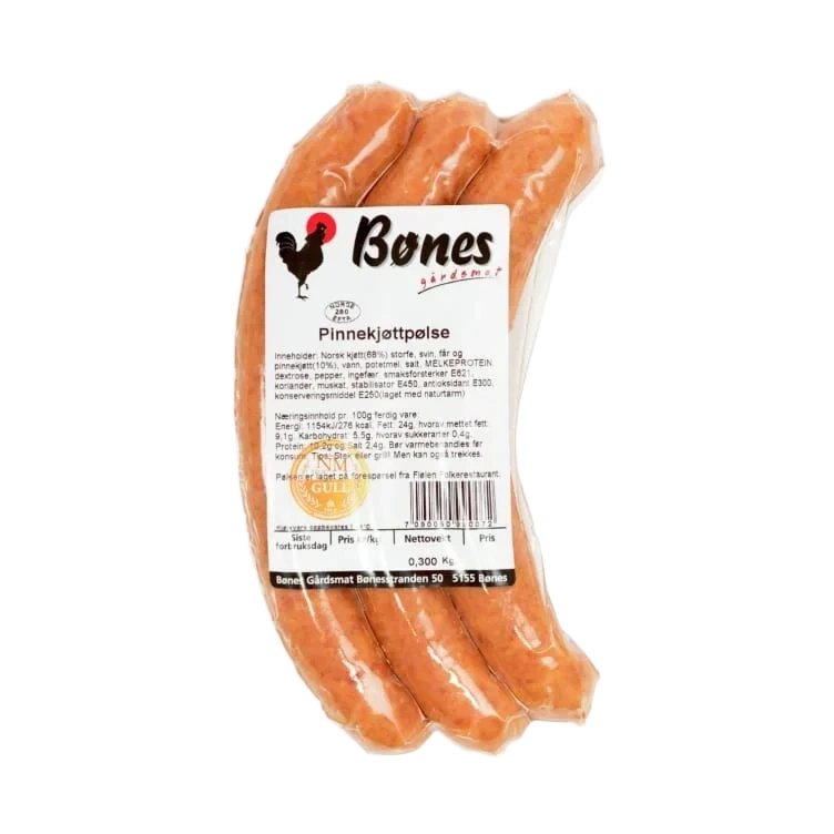 Pinnekjøttpølse 300g Bønes Gårdsmat