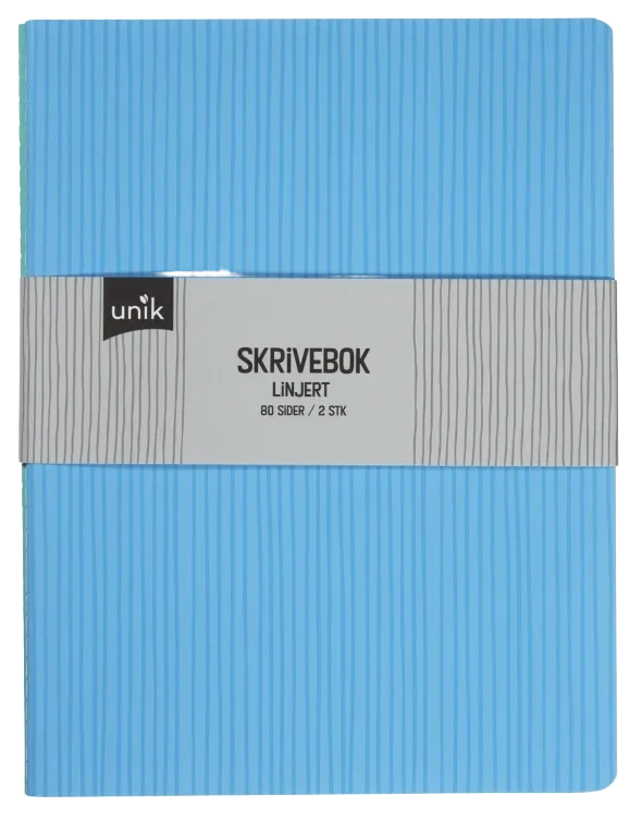 Skrivebok Linjert 2pk Unik