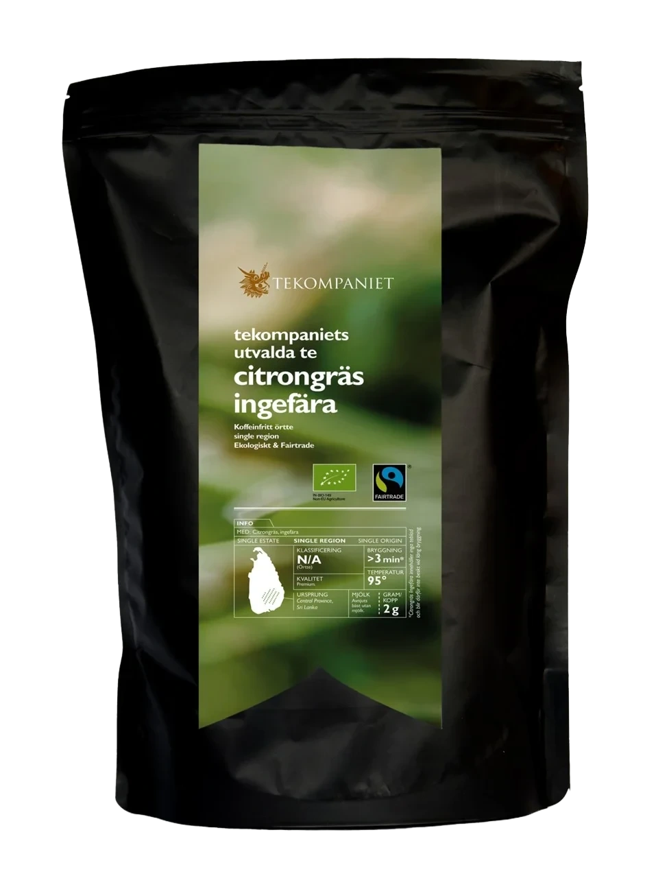 tekompaniets utvalda Citrongräs ingefära lösvikt, Eko FT