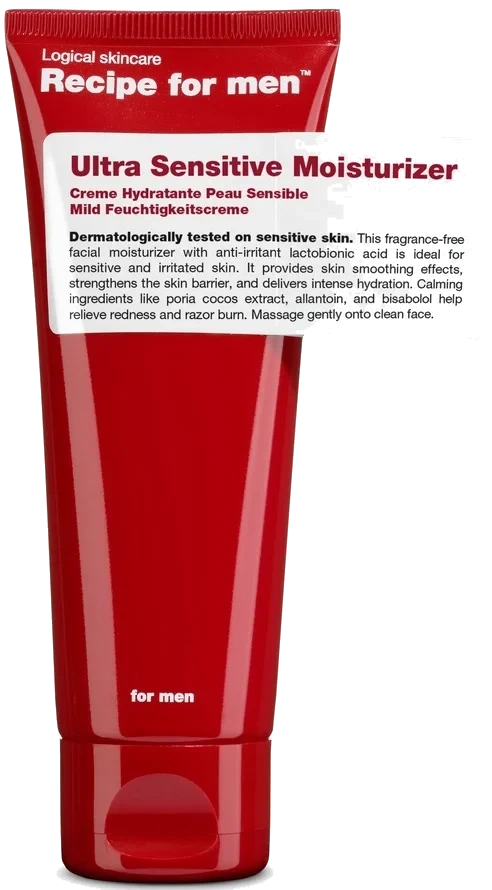 Recipe For Men Ultra Sensitive Moisturizer Day Creme 75 ml