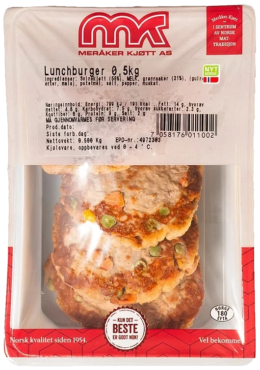 Lunchburger 500g Meråker Kjøtt