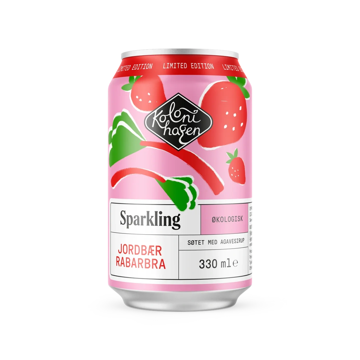 Sparkling jordbær og rabarbra LE
