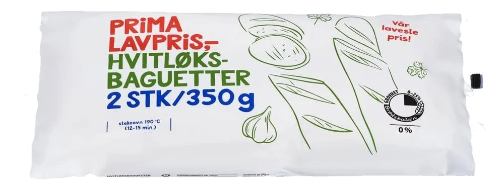 Hvitløksbaguetter 2 stk, 350 g