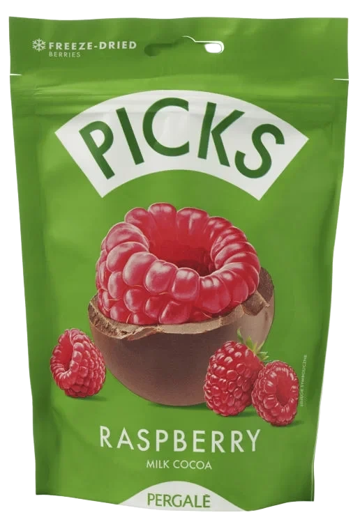 Bringebær m/Sjokolade 90g Picks