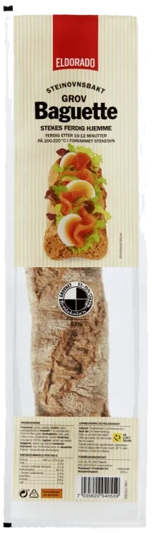 Baguette Grov Steinovnsbakt 250g Eldorado