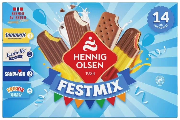 Festmix Ass.Iskrem 14stk Hennig-Olsen