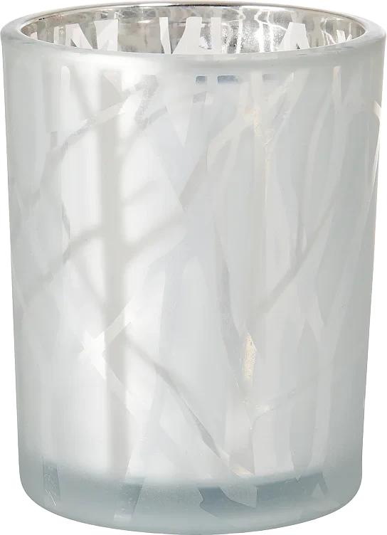 Duni Lysholder Shimmer White Glass