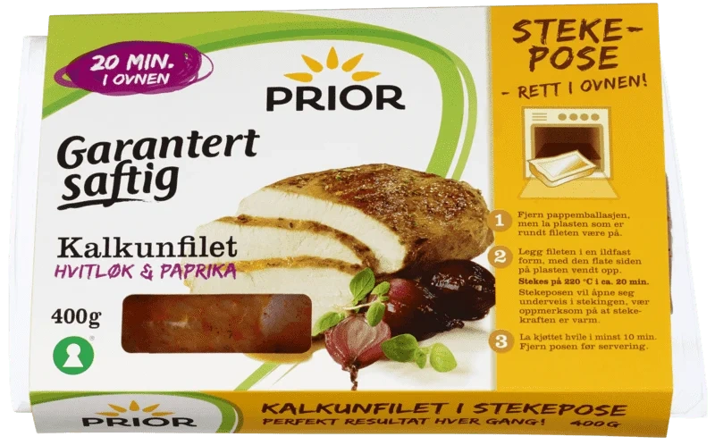 Prior Kalkunfilet Hvitløk&Paprika 400g