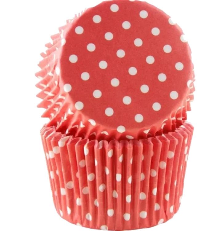 Muffinsformer Polkadott Rød 30stk Cacas