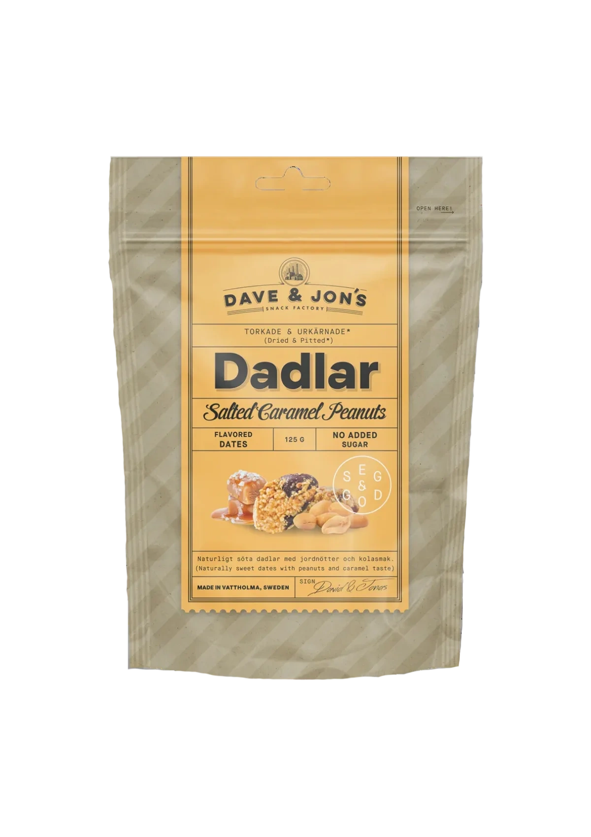 Dadlar Salted Caramel Peanuts 125g Dave & Jon's