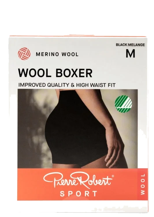 Boxer Wool Sport Black Melange Xl Pierre-Robert