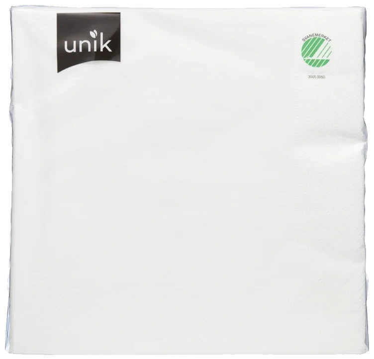 Serviett Hvit 50pk Unik