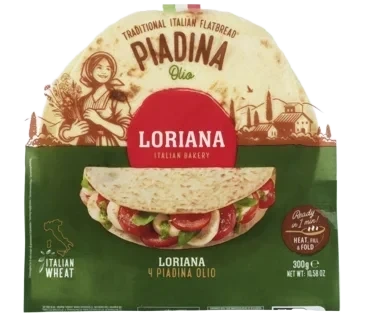 Loriana La Piadina Olivenolje 4stk 300g