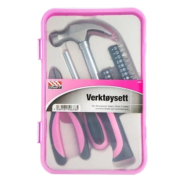 Verktøysett, Rosa - 23 Deler