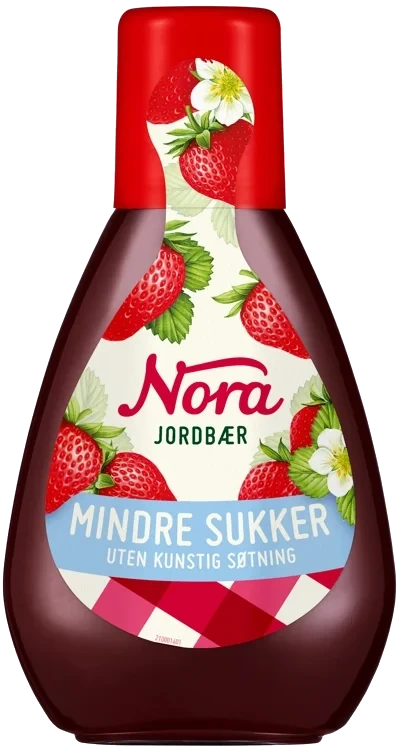 Jordbærsylt Lett Squeezy 400g Nora